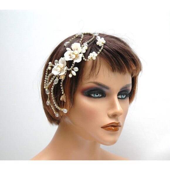 Bridal Rhinestone Pearl Headpiece